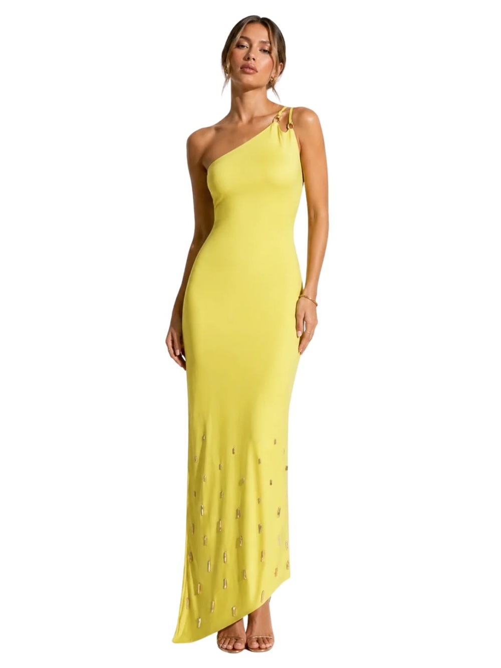 BAOBAB Palomina Yellow One-Shoulder Dress in Sunlight XS
